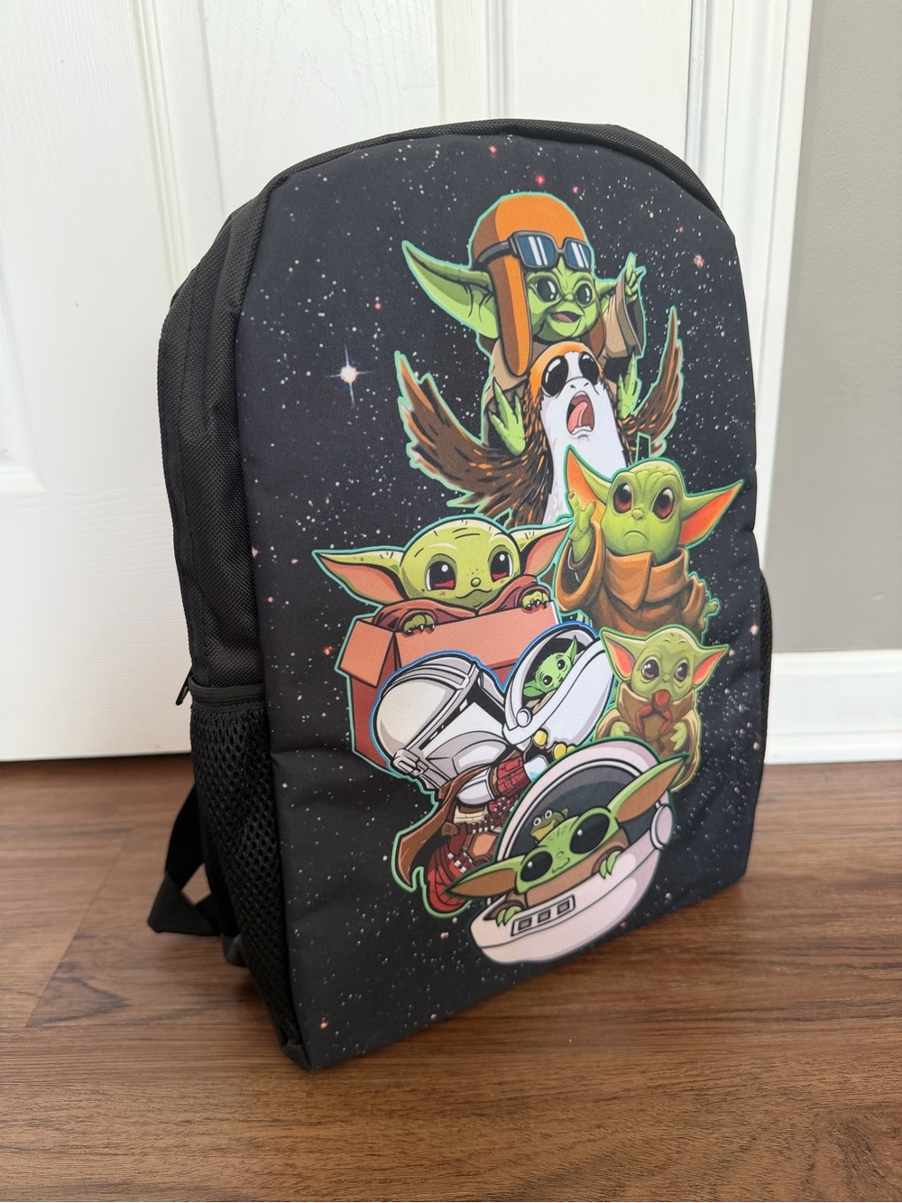 NEW Kids Black Star Wars Grogu Graphic Backpack